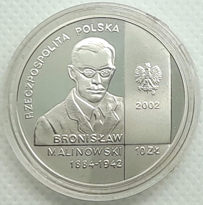 Moneta 10 zł Bronisław Malinowski 2002 r.
