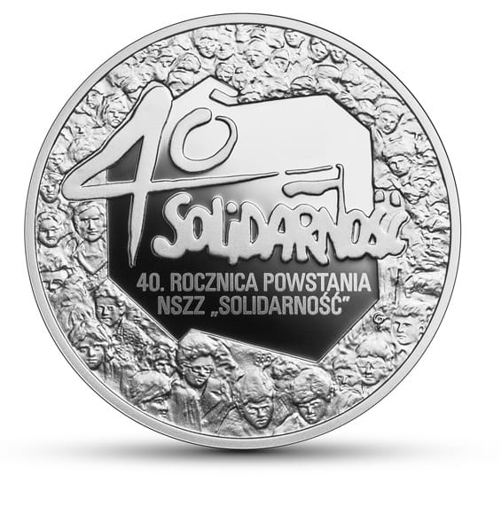 Moneta 10 zł 40. rocz. NSZZ Solidarność 2020 r.