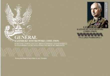 Koperta FDC gen Kazimierz Sosnkowski 2023