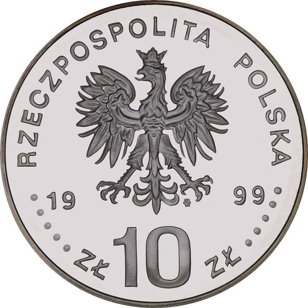 Moneta 10 zł 600-lcie Odnowienia Akademii Krakowskiej 1999 r.