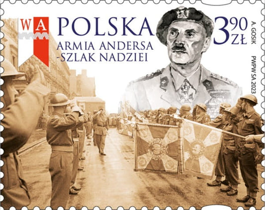 Koperta FDC Szlak Nadziei Władysław Anders 2023 łezka prawa